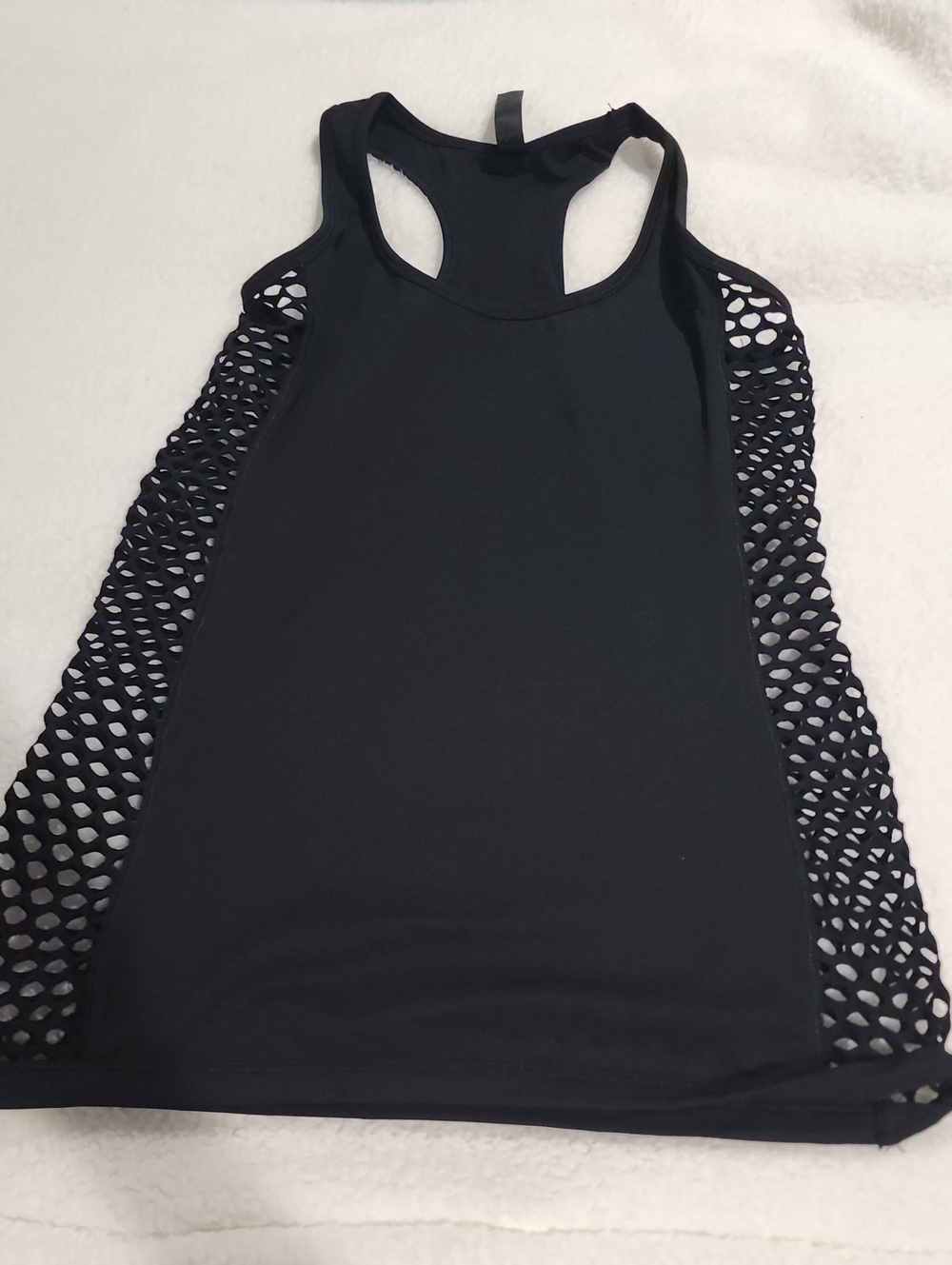 90 Degree By Reflex Black Racerback Tank with Mesh Side Panels
